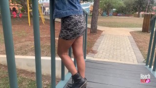 Naughty wife get hot after taking a walk in the park