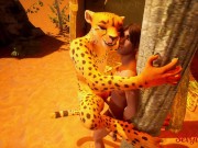 Preview 6 of Sexy Furry Girl Wildly Fucks Lucky Guy in Wild Life Sex