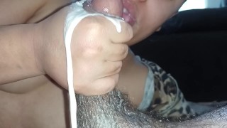quick hands fucking the hard cock, masturbating until the pervert explodes all his creampie