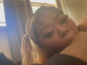 Preview 6 of Asian thot sucks my dick before work