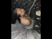 Preview 3 of Spying on Tuli in the shower we end up fucking with a toy and I penetrate her like a MILF