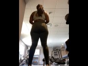 Preview 1 of Ebony Gym freak takes long dick