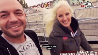 German parking lot date with a German blonde teen slut POV
