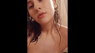 very hot girl masturbates in the shower