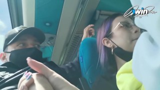 KATTY BLAKE GIVES HER BOYFRIEND A BLOWJOB INSIDE THE PUBLIC SERVICE BUS