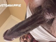 Preview 2 of My big black wet dick standing up