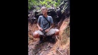 Horny hiking. Quick cum in the jungle + pissing in nature.