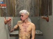 Preview 6 of 42 Two dicks fuck a twink through a glory hole and cum in his ass