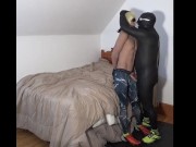 Preview 3 of double cocked orca in yellow socks has fun with sex doll