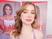 Preview 4 of FIT18 - Elsa Violet - POV Casting And Creampie of Curvy Blue Eyed Amateur - 60FPS