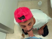 Preview 3 of Grinder guy sucks my big dick in a public toilet
