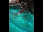 Preview 3 of Riding dildo in the pool