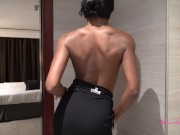 Preview 6 of Slutty African babe Nicole Kitt masturbating in the shower and her hotel room