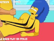 Preview 2 of Marge Simpson Thick Thighs Fucked Moaning Orgasm - Hole House