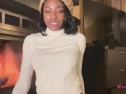 Preview 1 of Black babe Nicole Kitt masturbates and squirts in front of the fireplace during horny ski weekend