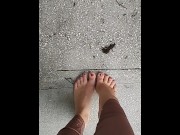 Preview 1 of Feet, Foot Fetish, Outside, Crunchy Leaves, Dirty Feet!