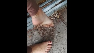 Feet, Foot Fetish, Outside, Crunchy Leaves, Dirty Feet!