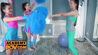 Cheerleading practice turns hardcore with Evelina Darling, Emely Bender and Shelley Bliss