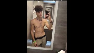 Banned TikTok - hung skinny eboy teen showing soft dick print in public at music festival