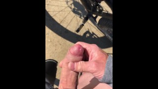 While Cycling, I Stopped at the Stop Sign on the Highway to Whip it out to Jerk Off & Swallow my Cum