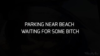 FIT GIRLS IN A PUBLIC PARKING LOT: they can't stop to watch my hard cock exposed
