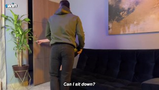Delivery man takes his package to the house of a horny busty client who wants something more