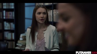 Library Futa Gangbang - Veronica Leal Gets Trapped By Sex Hungry Shemales In DP And Bukkake Session