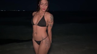 Stranger spies on me on the beach, convinces me to drink wine and fucks me wildly! Big cock