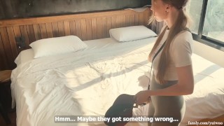 Stepson came to his stepmother to fuck her in a shared hotel room